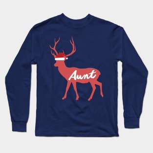 Aunt Reindeer Family Group Christmas Eve Matching Gift Long Sleeve T-Shirt